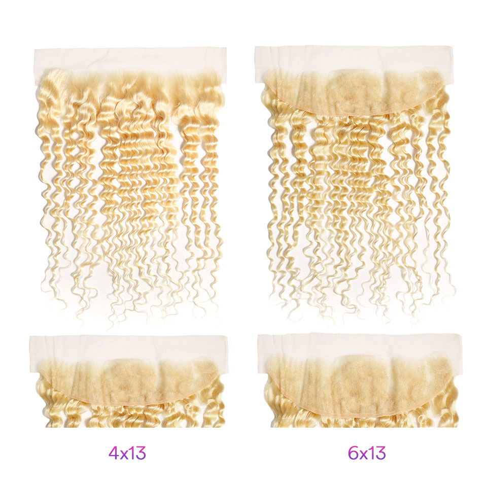 Stema 613 Blonde 13x4 13x6 Transparent Lace Frontal Deep Wave Virgin Hair